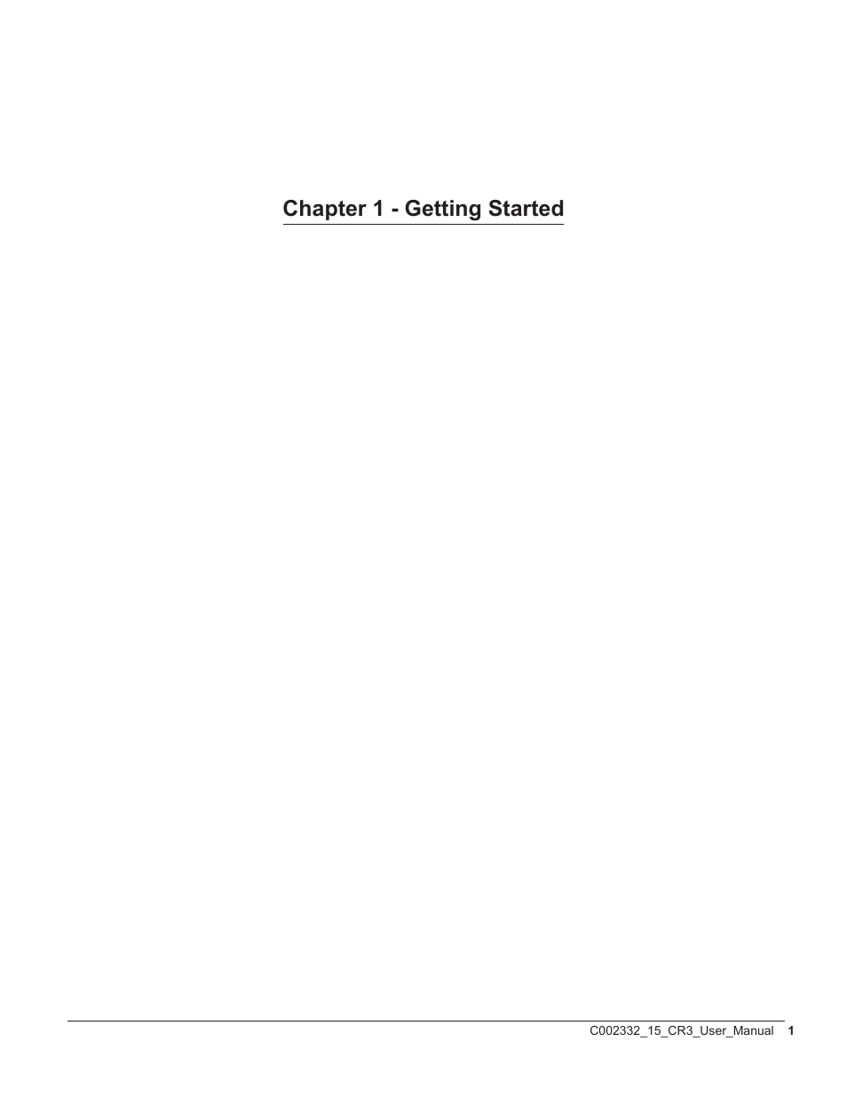 Chapter 1 - getting started | Code CR3 User Manual | Page 7 / 68
