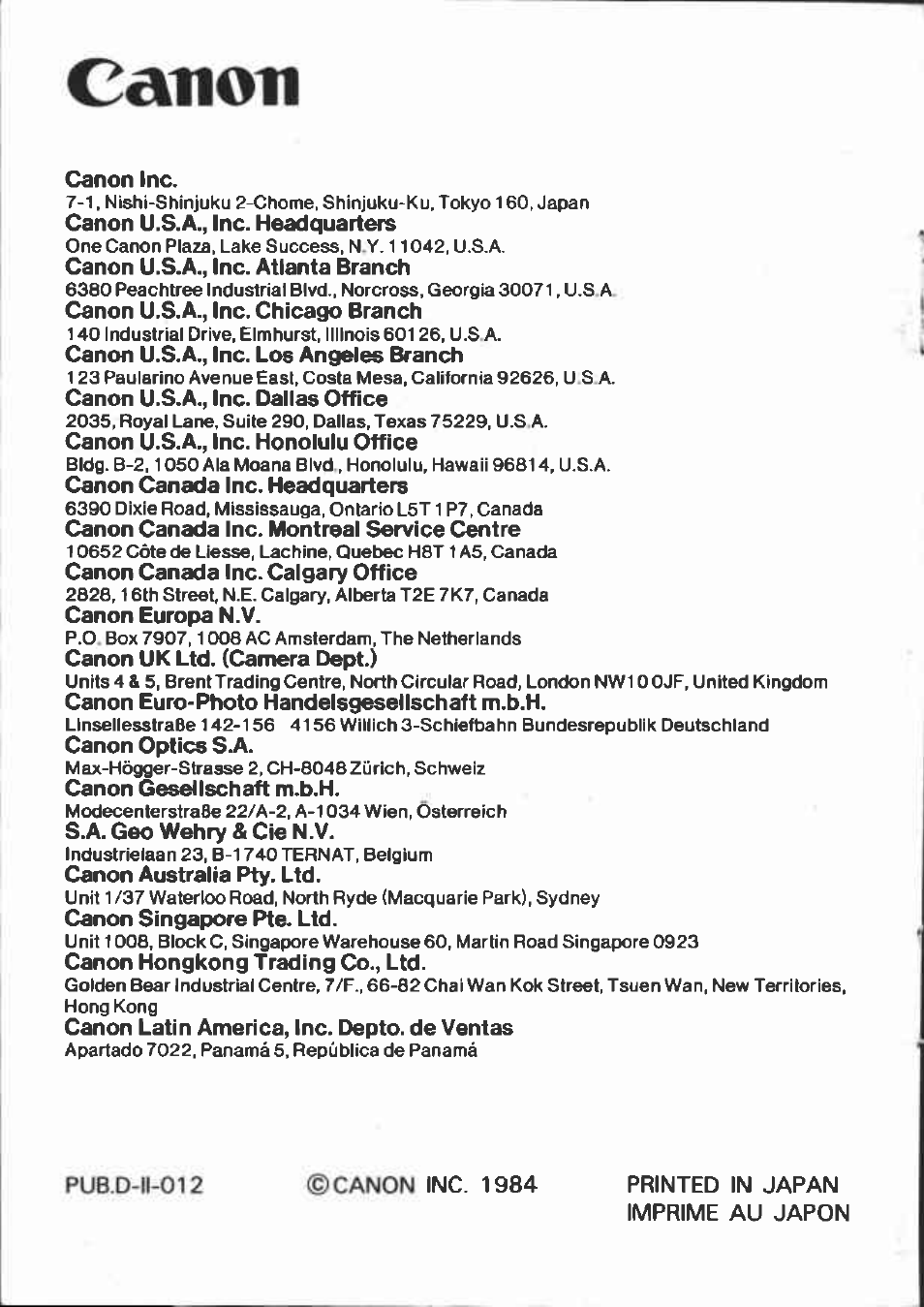 Canon | Canon DM-100 User Manual | Page 20 / 20
