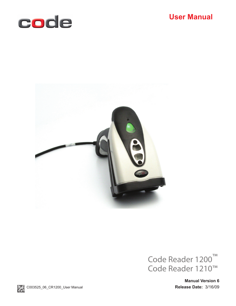 Code CR1200 User Manual | 39 pages