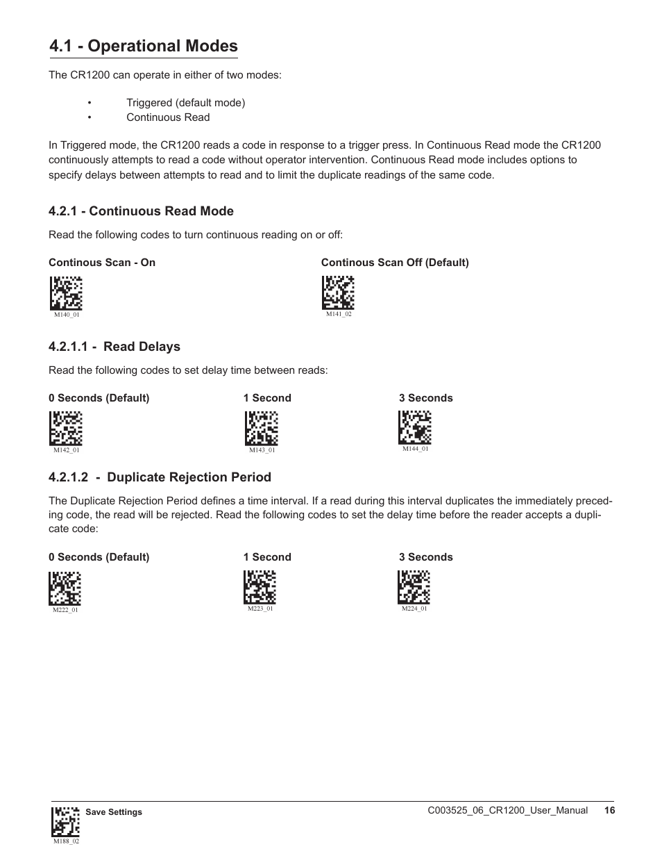 1 - operational modes | Code CR1200 User Manual | Page 21 / 39