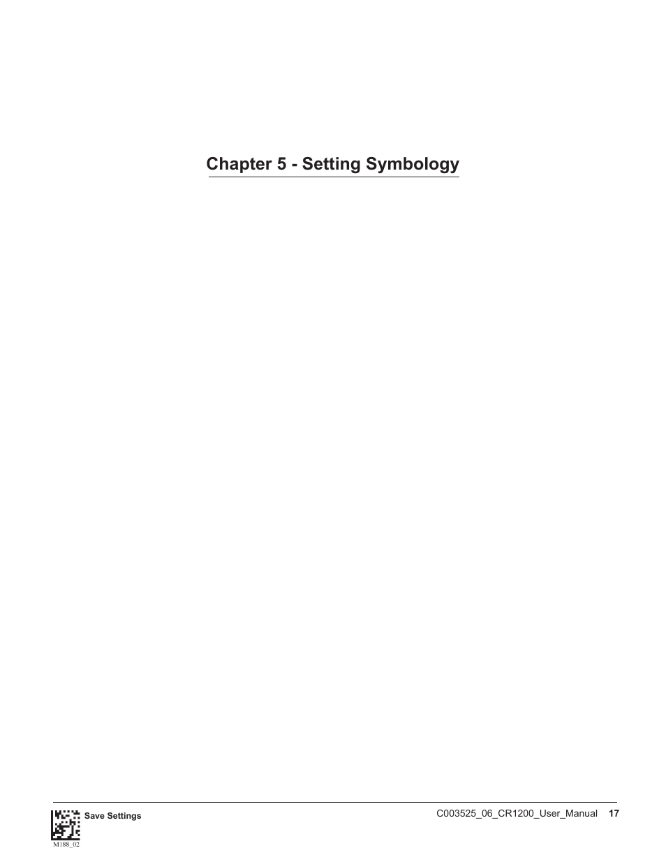 Chapter 5 - setting symbology | Code CR1200 User Manual | Page 22 / 39