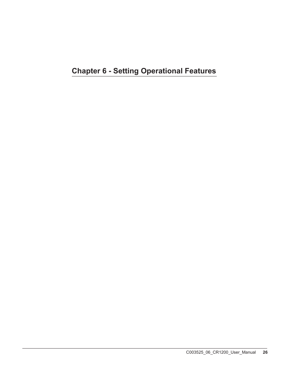 Chapter 6 - setting operational features | Code CR1200 User Manual | Page 31 / 39