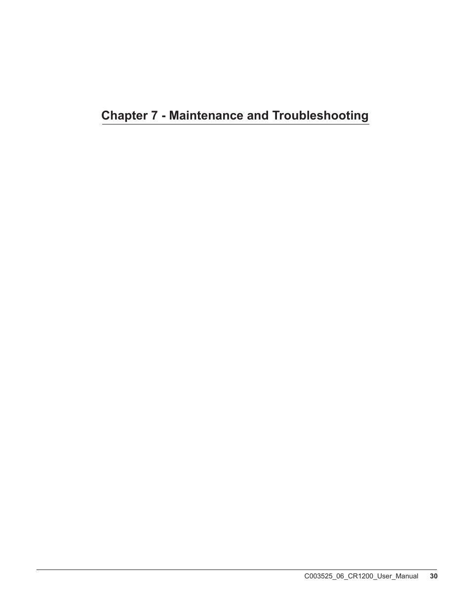 Chapter 7 - maintenance and troubleshooting | Code CR1200 User Manual | Page 35 / 39