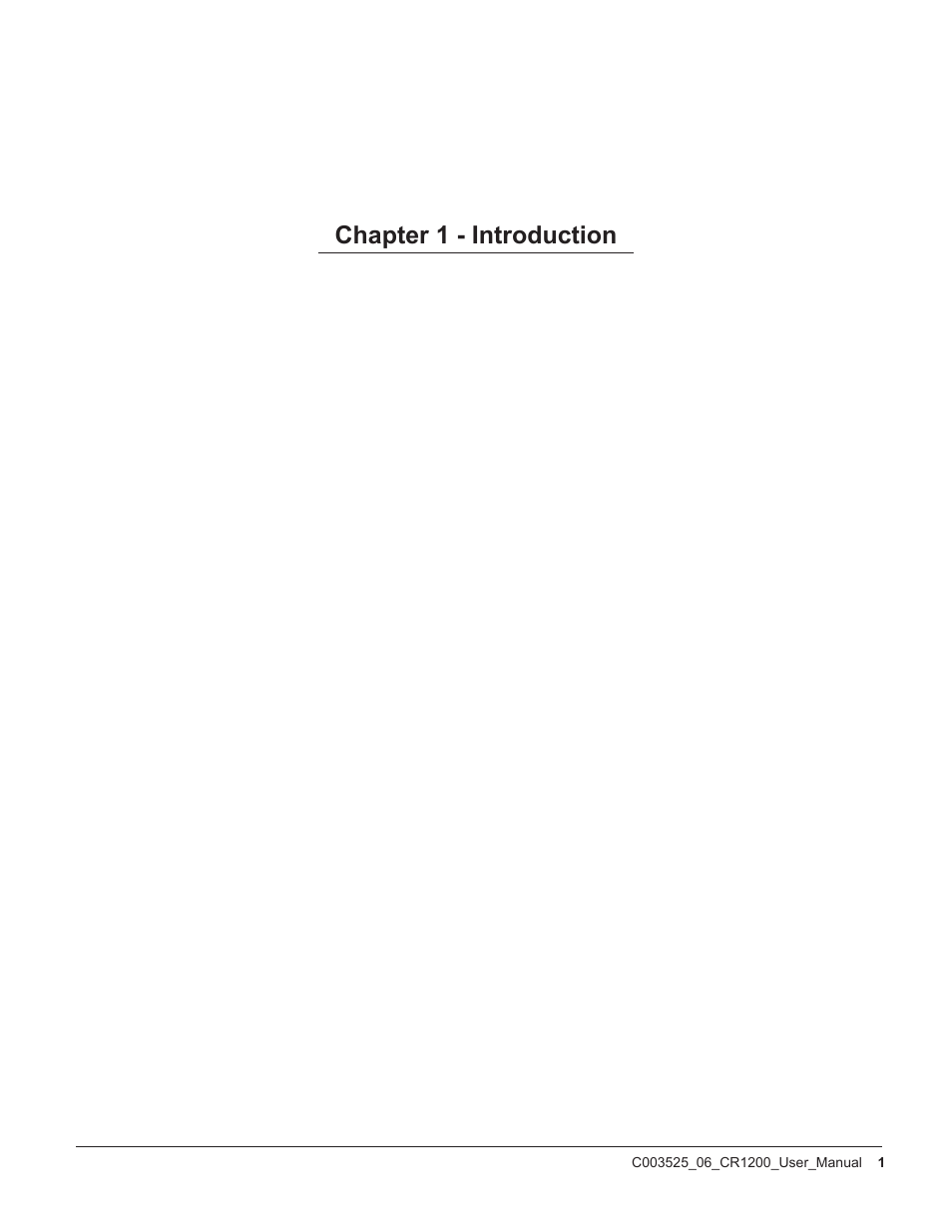 Chapter 1 - introduction | Code CR1200 User Manual | Page 6 / 39