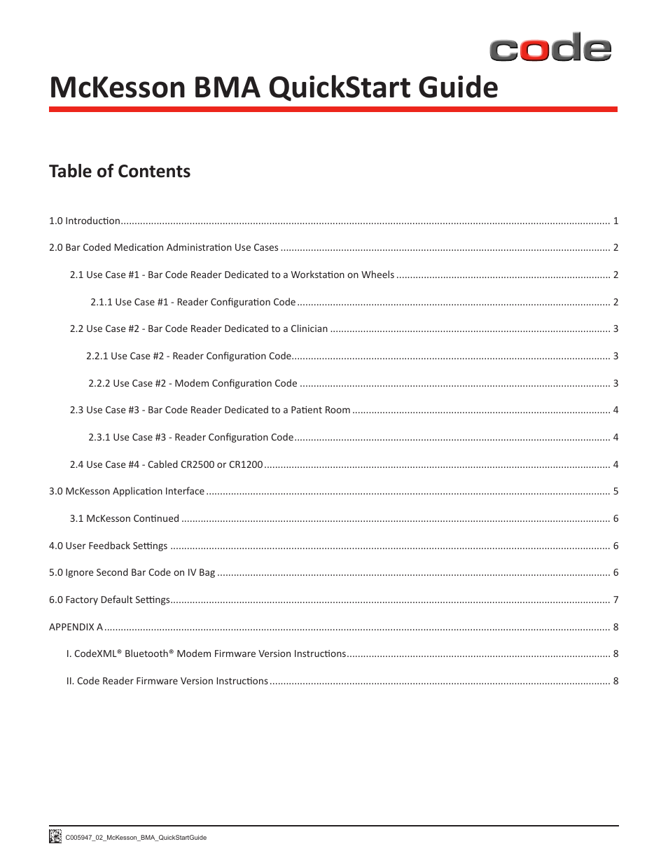 Code CR1200 McKesson HIS Quick Start User Manual | Page 2 / 10
