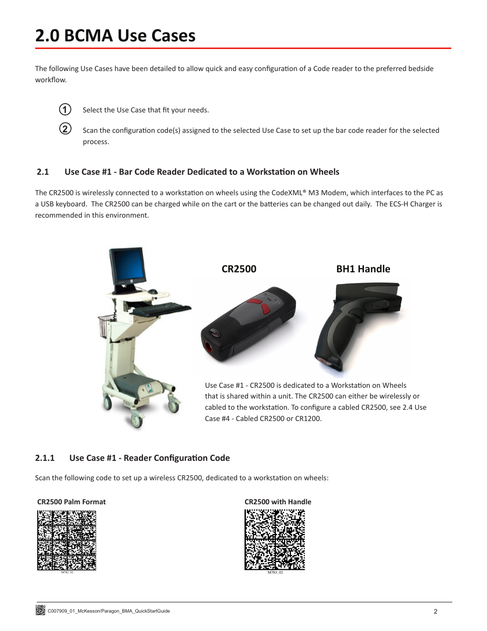 0 bcma use cases | Code CR1200 McKesson Paragon Quick Start User Manual | Page 4 / 8