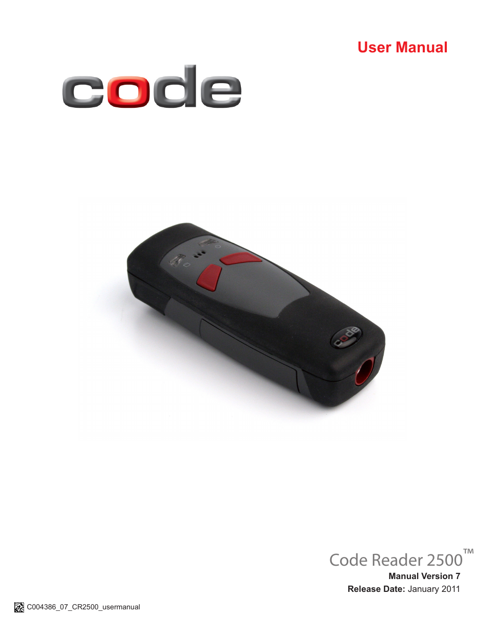 Code CR2500 User Manual | 62 pages