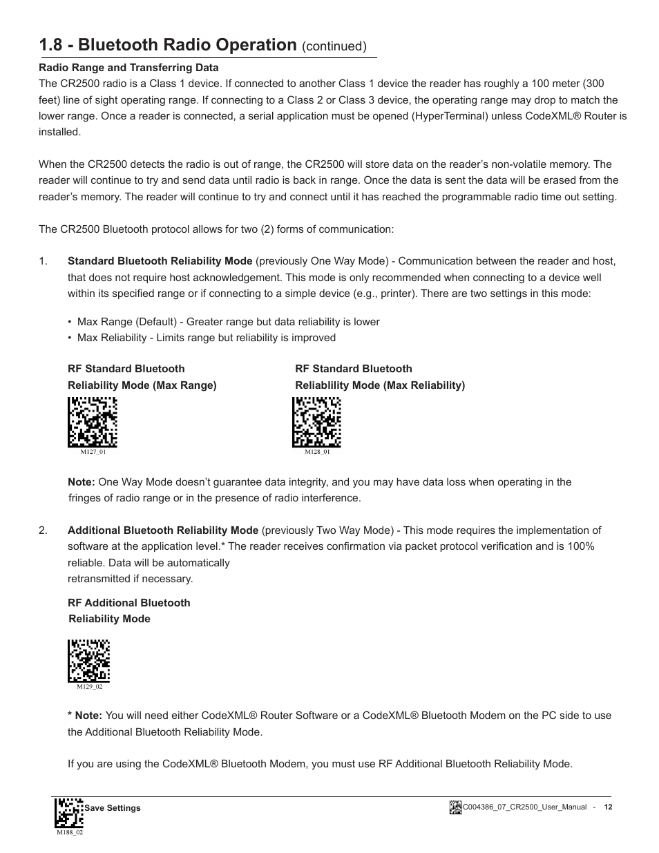 8 - bluetooth radio operation | Code CR2500 User Manual | Page 18 / 62