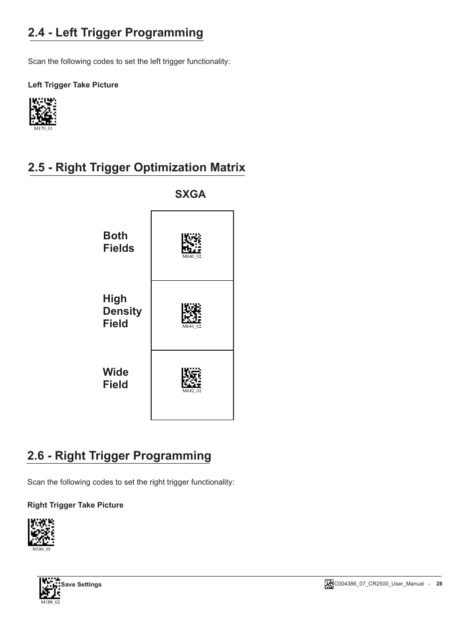 4 - left trigger programming | Code CR2500 User Manual | Page 34 / 62