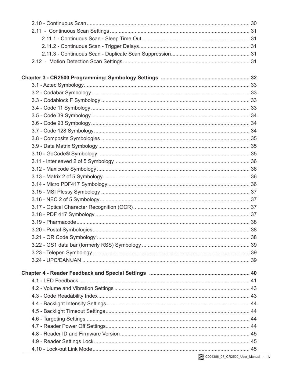 Code CR2500 User Manual | Page 5 / 62
