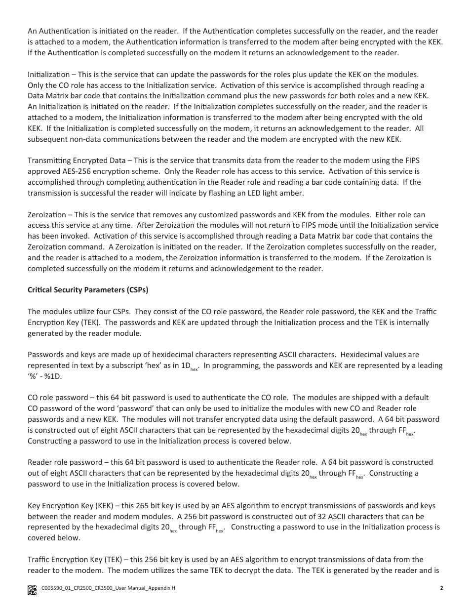 Code CR2500 Code FIPS User Manual | Page 3 / 8