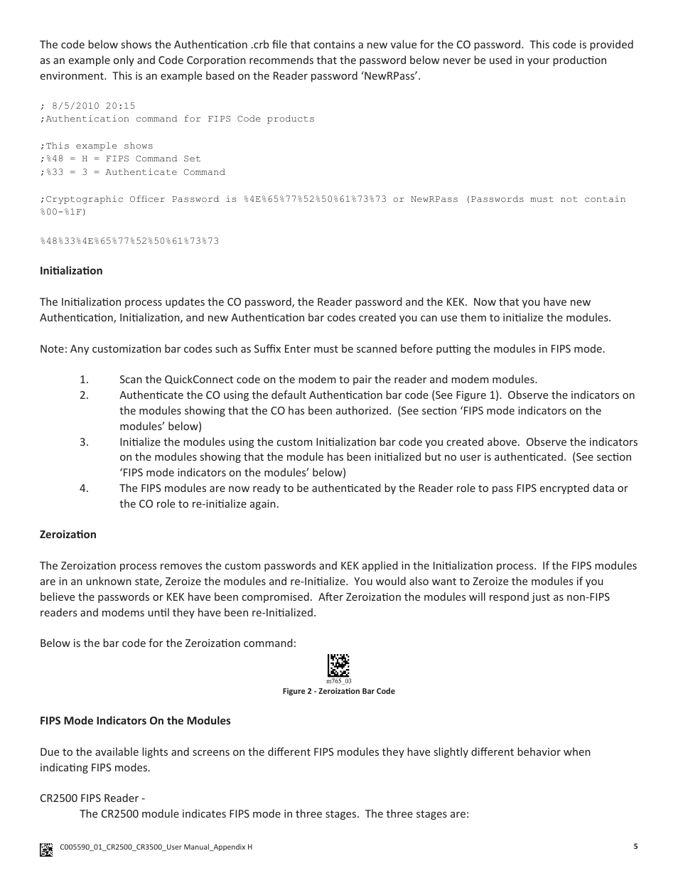 Code CR2500 Code FIPS User Manual | Page 6 / 8