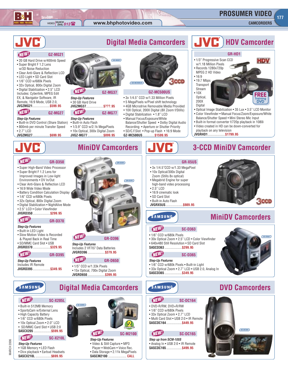 Hdv camcorder, Digital media camcorders, Minidv camcorders | Ccd minidv camcorder, Dvd camcorders, Prosumer video, Free | Canon Elura 100 User Manual | Page 6 / 12