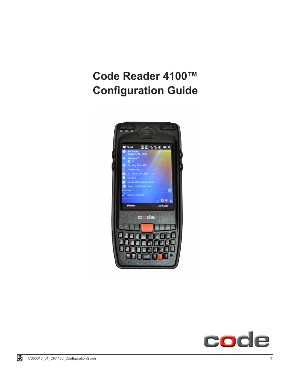 Code CR4100 User Manual | 9 pages