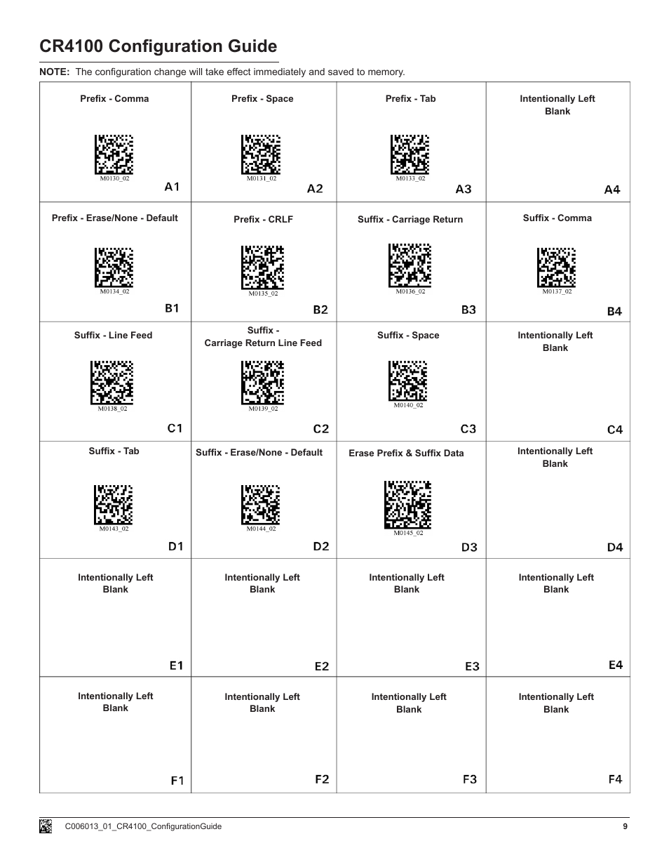 Cr4100 configuration guide | Code CR4100 User Manual | Page 9 / 9