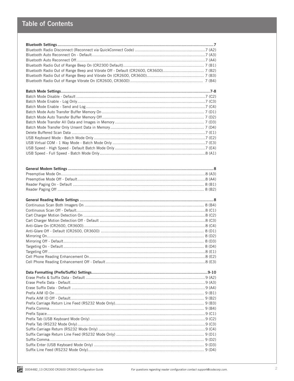 Code CR3600 DPM Configuration Guide v0956 User Manual | Page 2 / 19