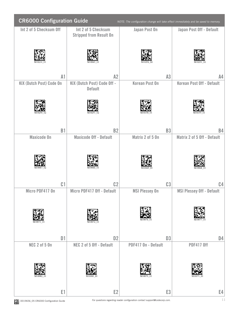 Code CR6000 Configuration Guide v0956 User Manual | Page 11 / 17