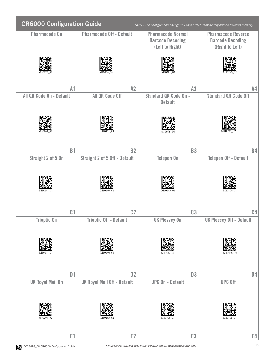 Code CR6000 Configuration Guide v0956 User Manual | Page 12 / 17