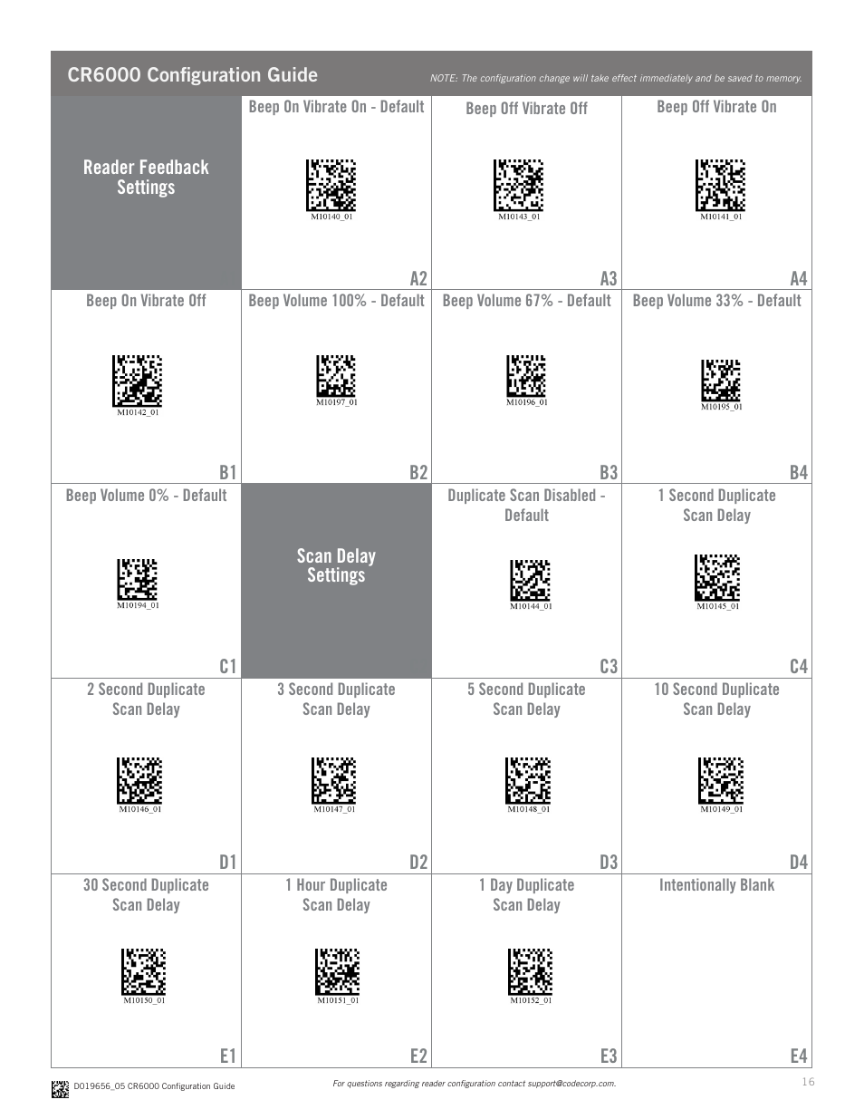 Code CR6000 Configuration Guide v0956 User Manual | Page 16 / 17