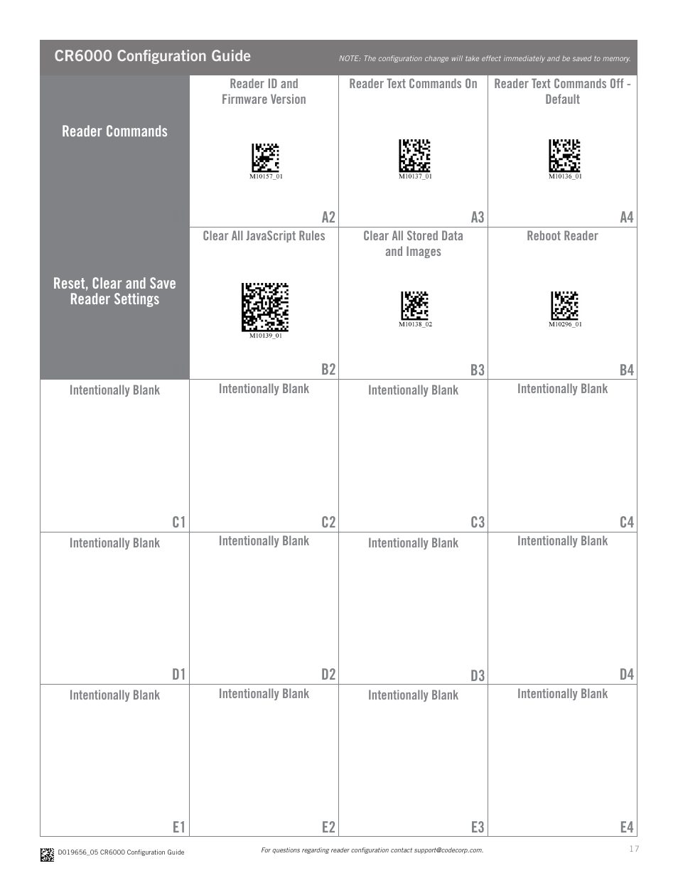 Code CR6000 Configuration Guide v0956 User Manual | Page 17 / 17