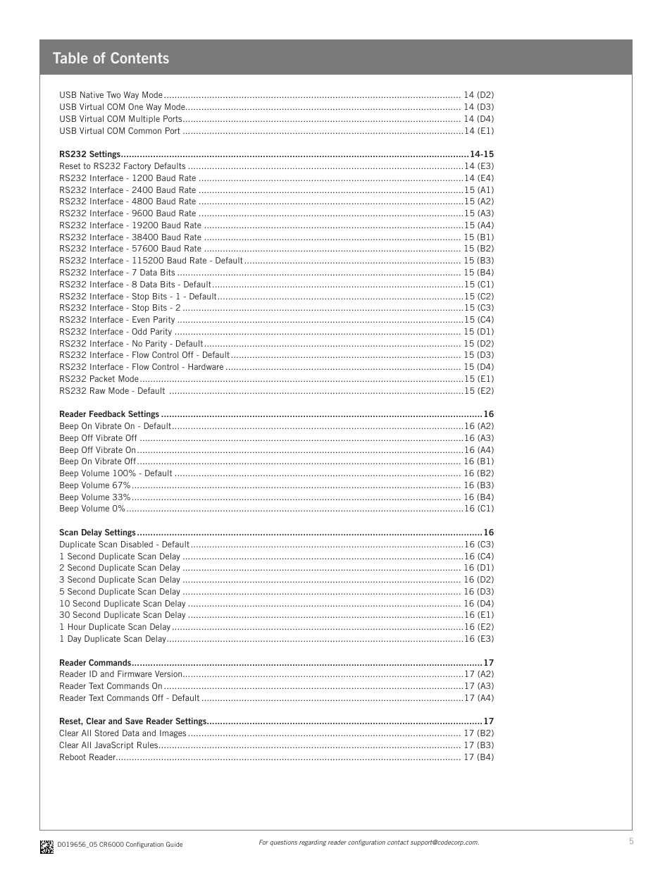 Code CR6000 Configuration Guide v0956 User Manual | Page 5 / 17