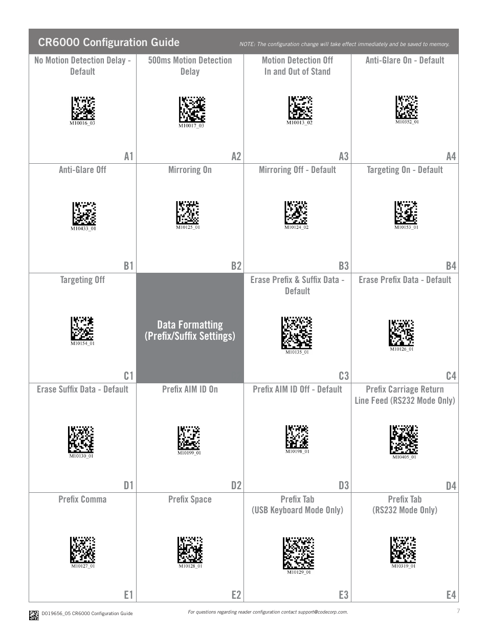 Code CR6000 Configuration Guide v0956 User Manual | Page 7 / 17