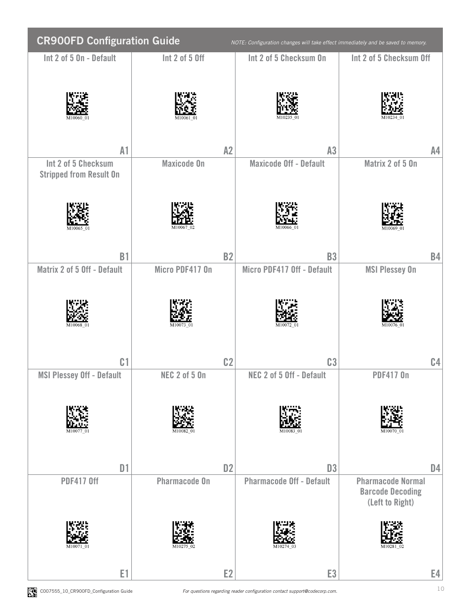 Code CR900FD Configuration Guide v0956 User Manual | Page 10 / 15
