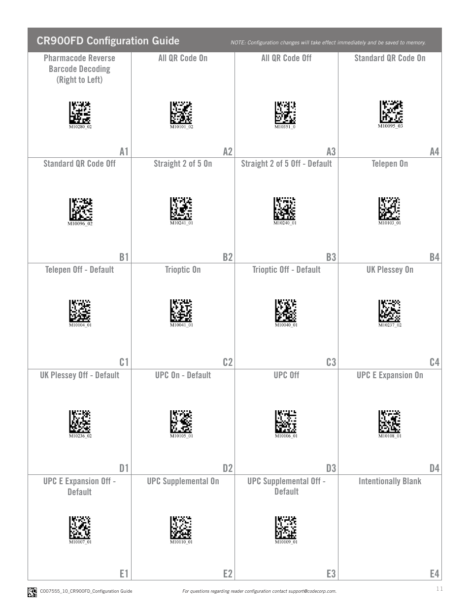 Code CR900FD Configuration Guide v0956 User Manual | Page 11 / 15