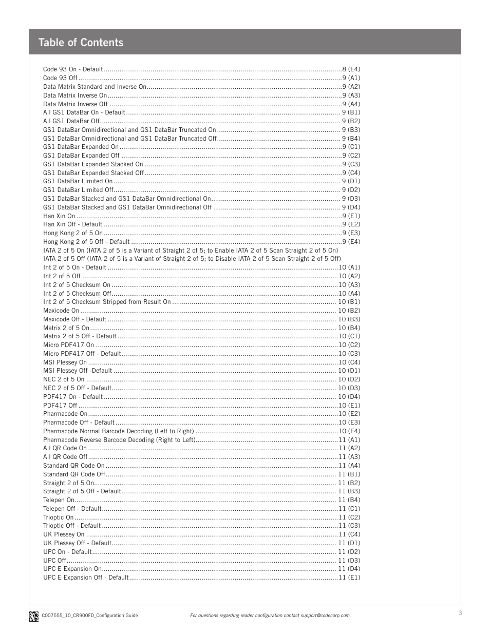 Code CR900FD Configuration Guide v0956 User Manual | Page 3 / 15