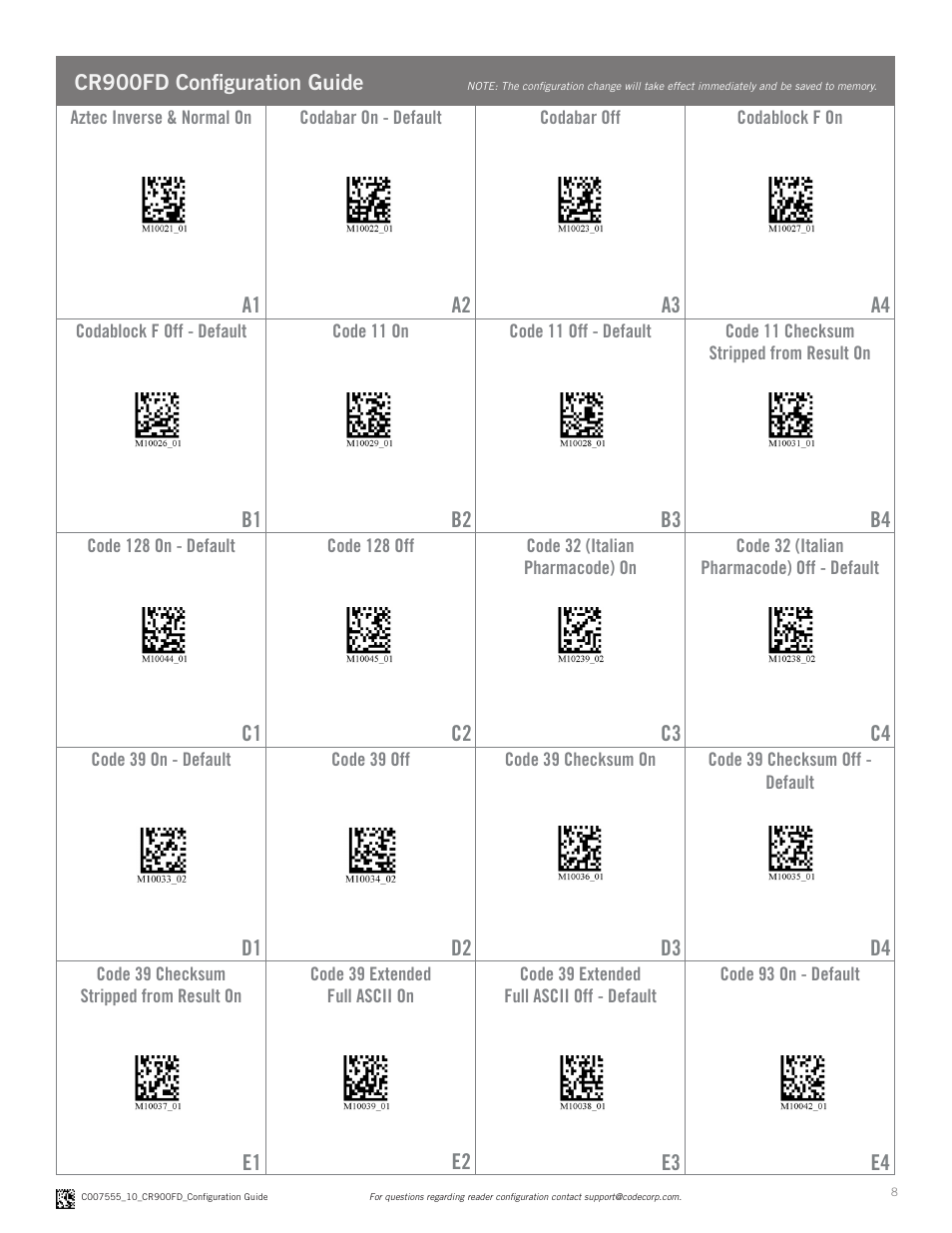 Code CR900FD Configuration Guide v0956 User Manual | Page 8 / 15