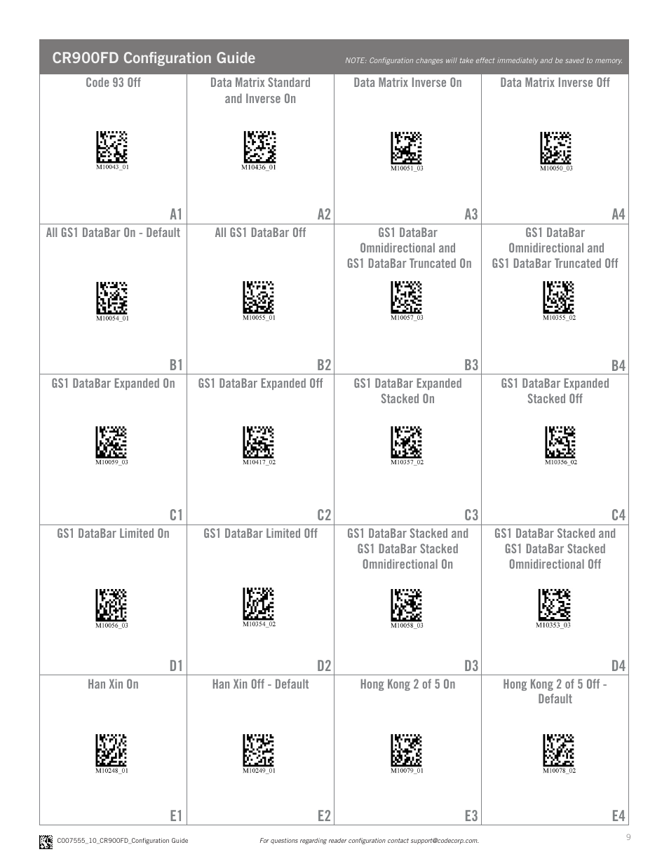 Code CR900FD Configuration Guide v0956 User Manual | Page 9 / 15