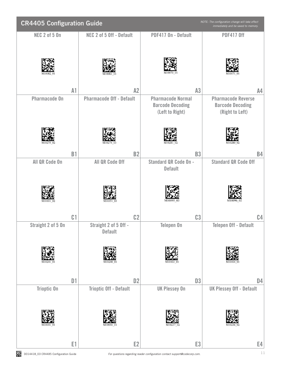 Code CR4405 Configuration Guide v0976 User Manual | Page 11 / 15