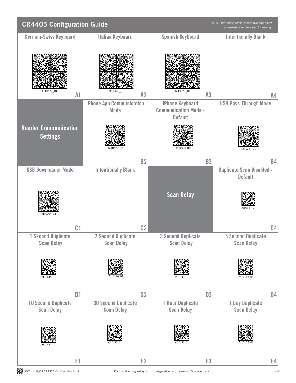 Code CR4405 Configuration Guide v0976 User Manual | Page 13 / 15