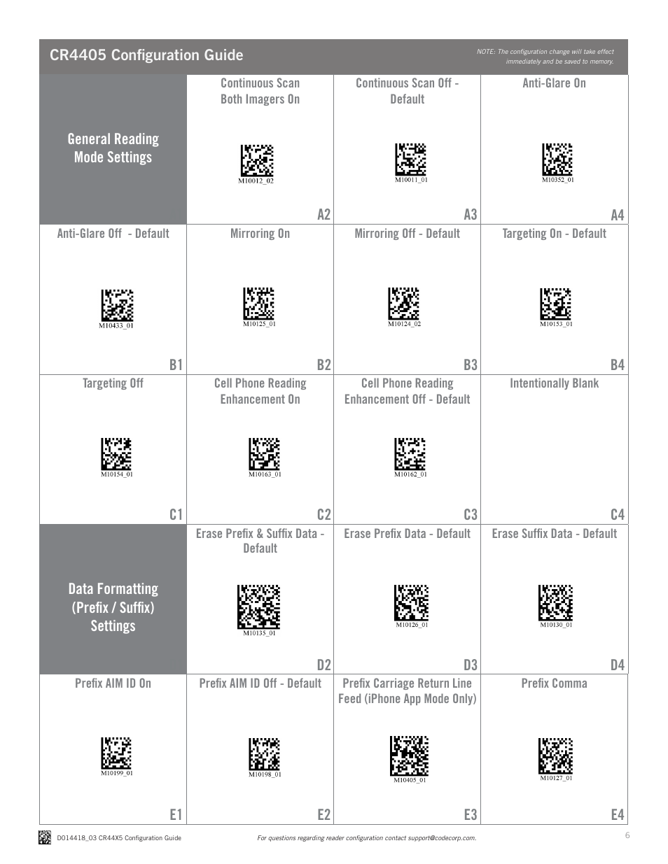 Code CR4405 Configuration Guide v0976 User Manual | Page 6 / 15