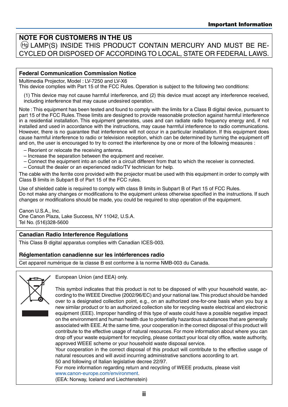 Canon LV-X6 User Manual | Page 3 / 77