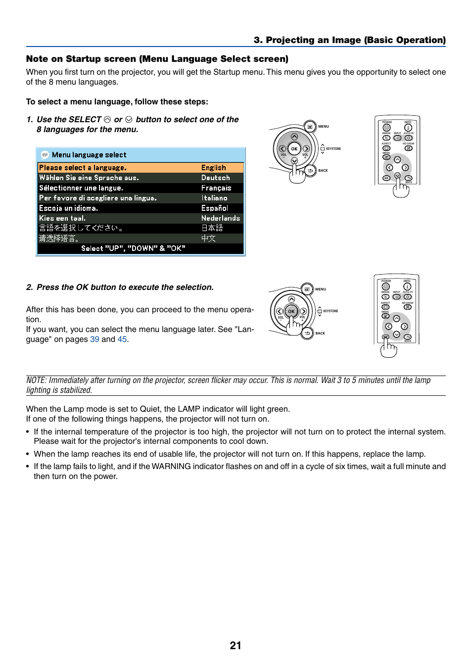 Press the ok button to execute the selection | Canon LV-X6 User Manual | Page 30 / 77