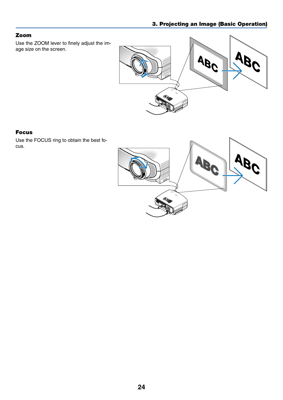 Zoom, Focus | Canon LV-X6 User Manual | Page 33 / 77