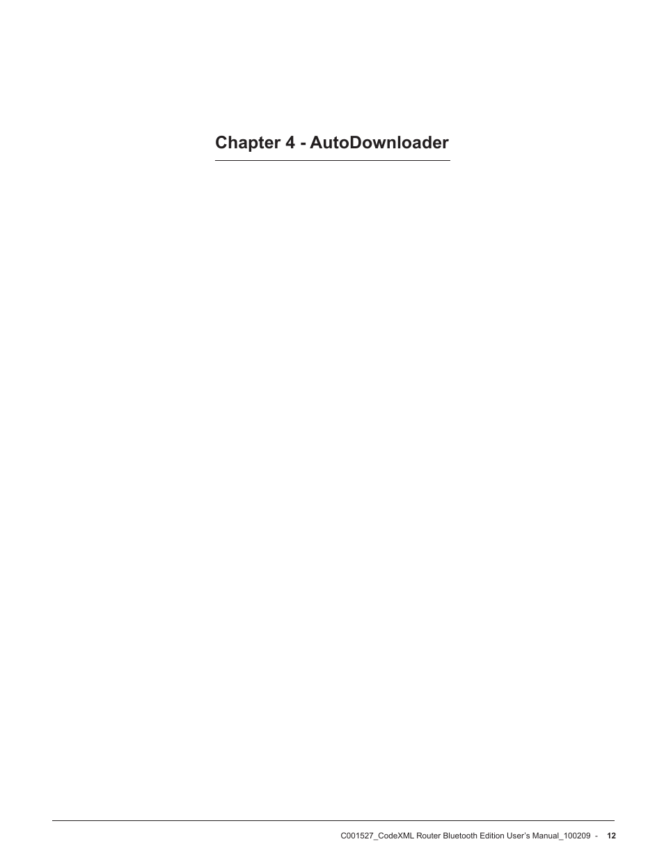 Chapter 4 - autodownloader | Code CodeXML Router User Manual | Page 15 / 21