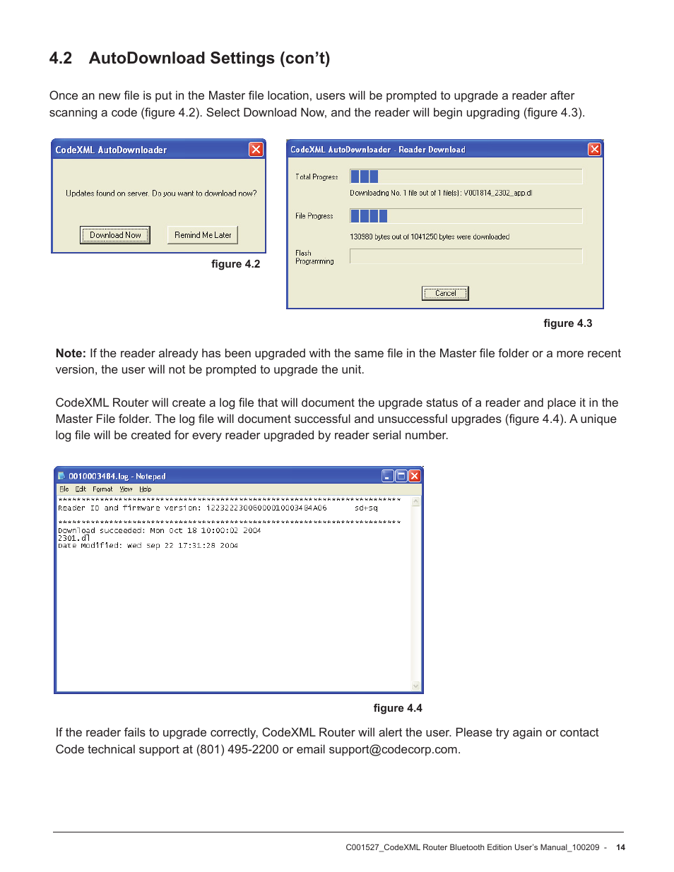 2 autodownload settings (con’t) | Code CodeXML Router User Manual | Page 17 / 21