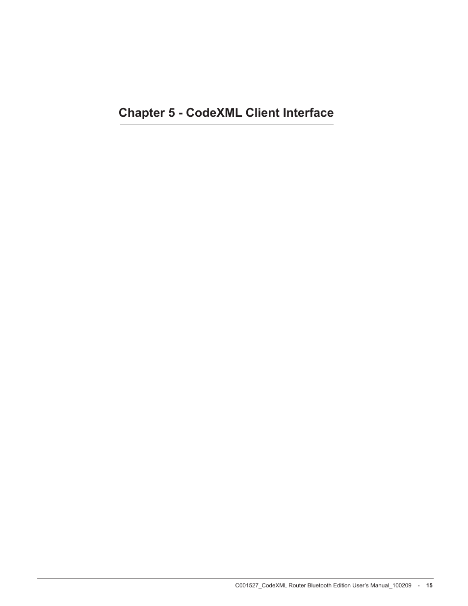 Chapter 5 - codexml client interface | Code CodeXML Router User Manual | Page 18 / 21