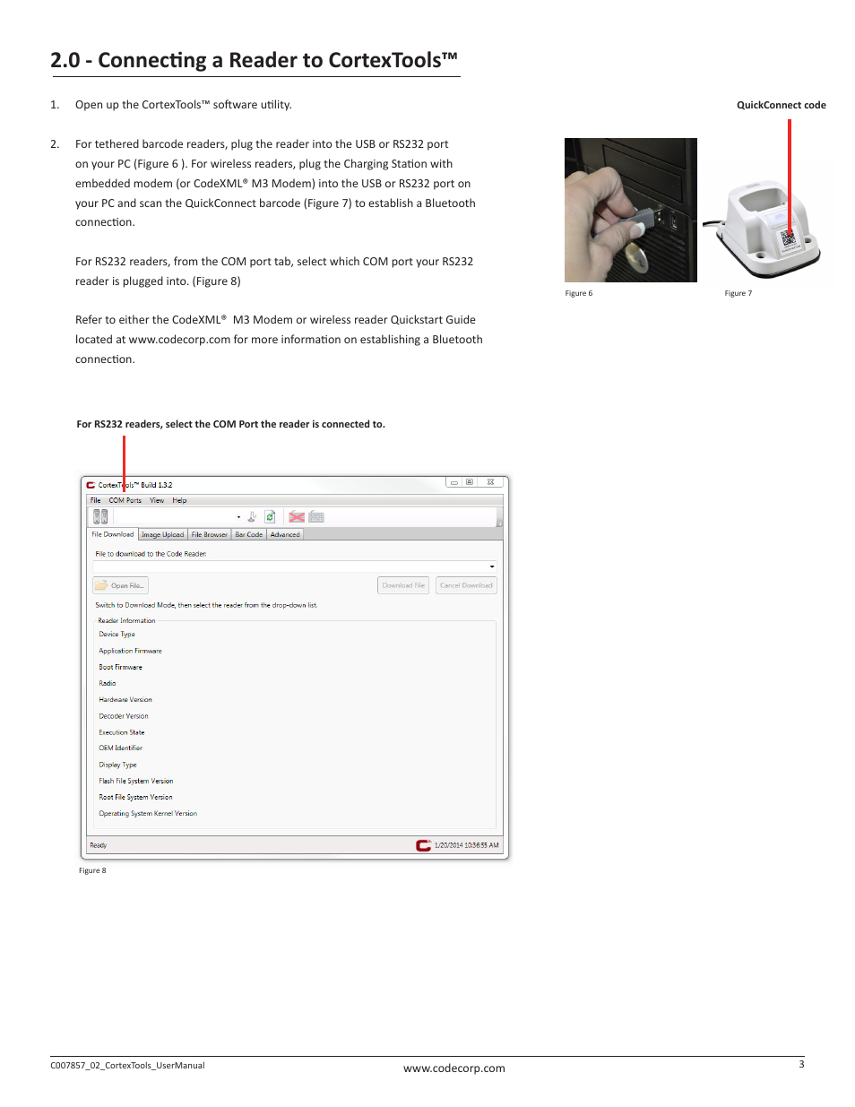 0 - connecting a reader to cortextools | Code CortexTools User Manual | Page 6 / 12