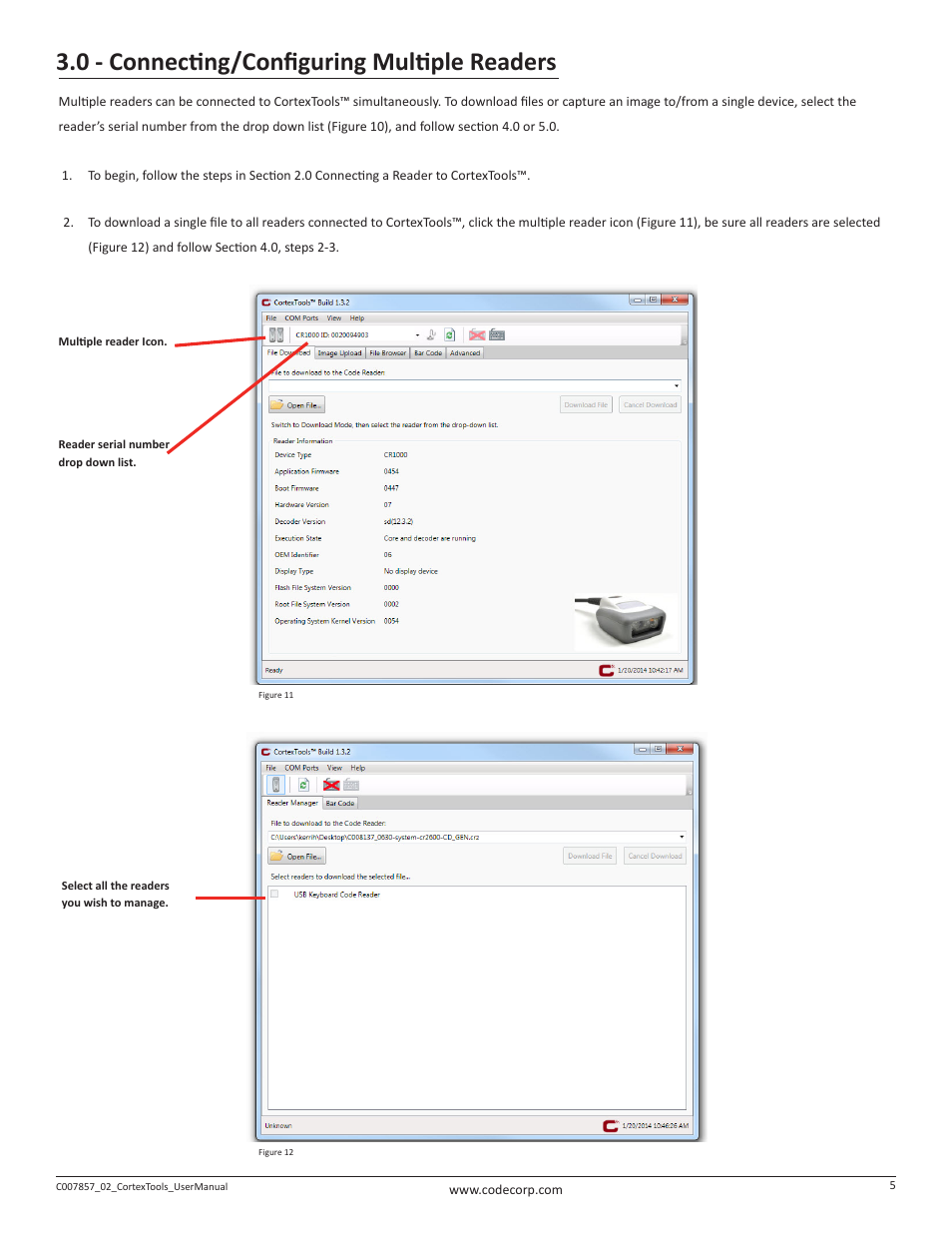 0 - connecting/configuring multiple readers | Code CortexTools User Manual | Page 8 / 12