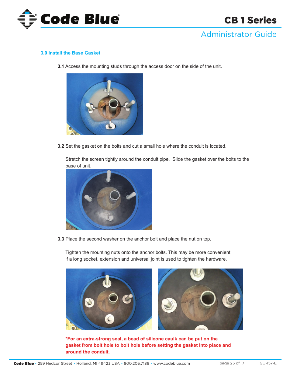 Cb 1 series, Administrator guide | Code Blue CB 1-E ECONOMICAL HELP POINT User Manual | Page 25 / 71