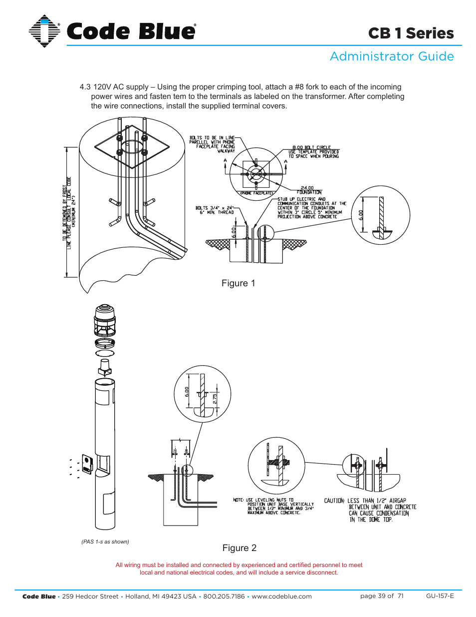Cb 1 series, Administrator guide, Figure 1 figure 2 | Code Blue CB 1-E ECONOMICAL HELP POINT User Manual | Page 39 / 71