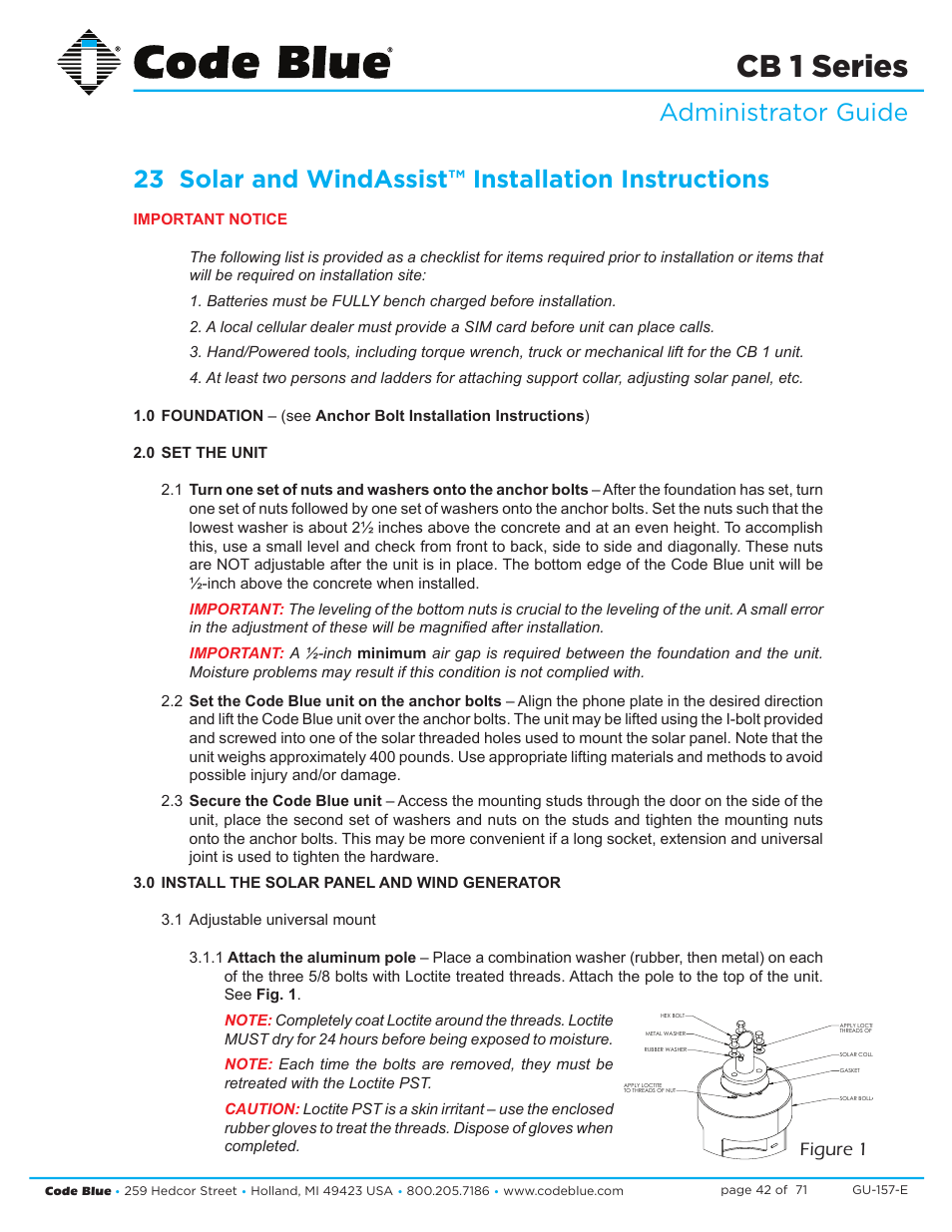 Cb 1 series, Figure 1 | Code Blue CB 1-E ECONOMICAL HELP POINT User Manual | Page 42 / 71
