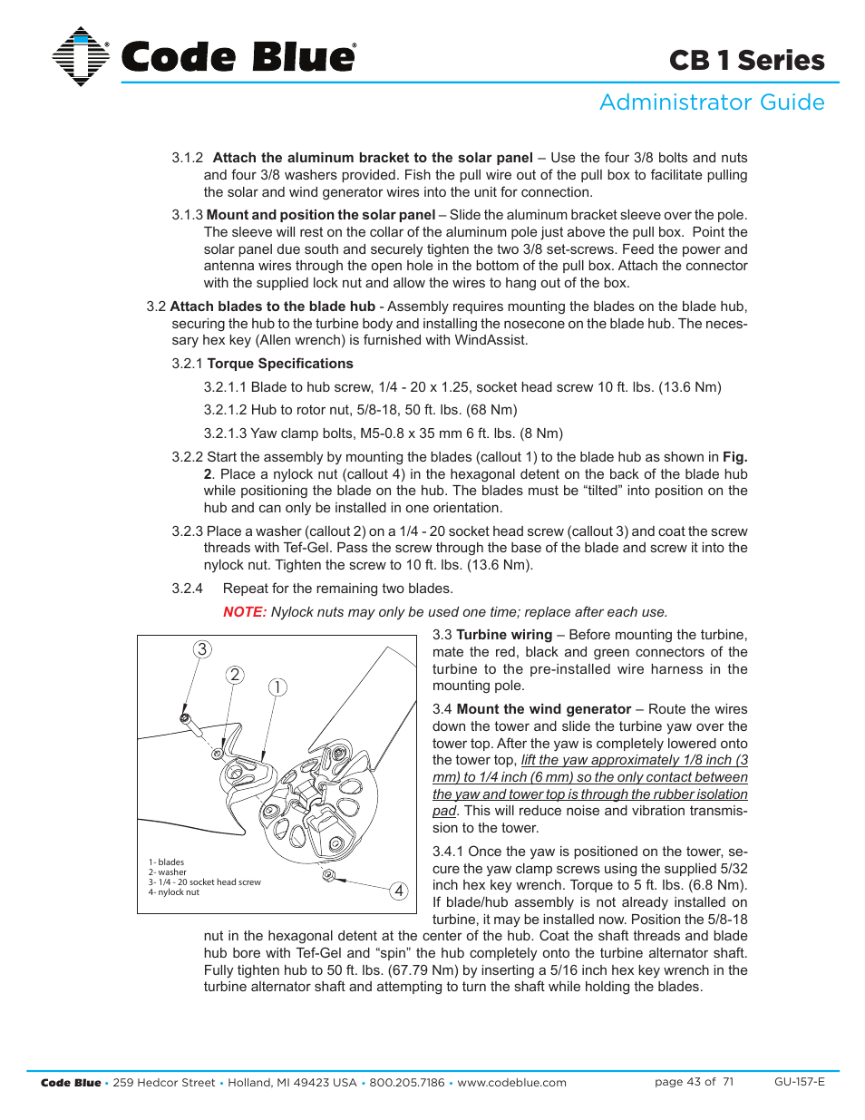 Cb 1 series, Administrator guide | Code Blue CB 1-E ECONOMICAL HELP POINT User Manual | Page 43 / 71