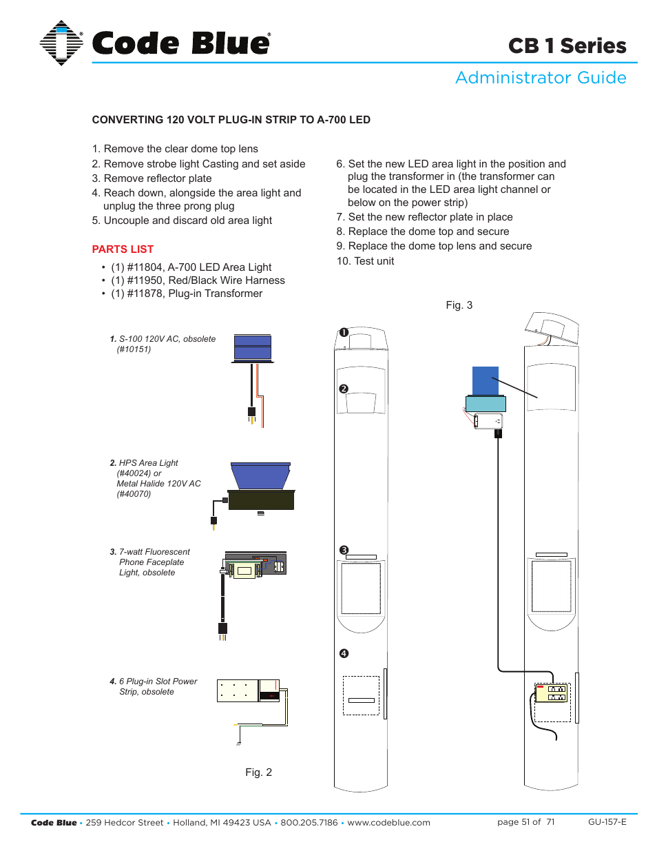 Cb 1 series, Administrator guide | Code Blue CB 1-E ECONOMICAL HELP POINT User Manual | Page 51 / 71