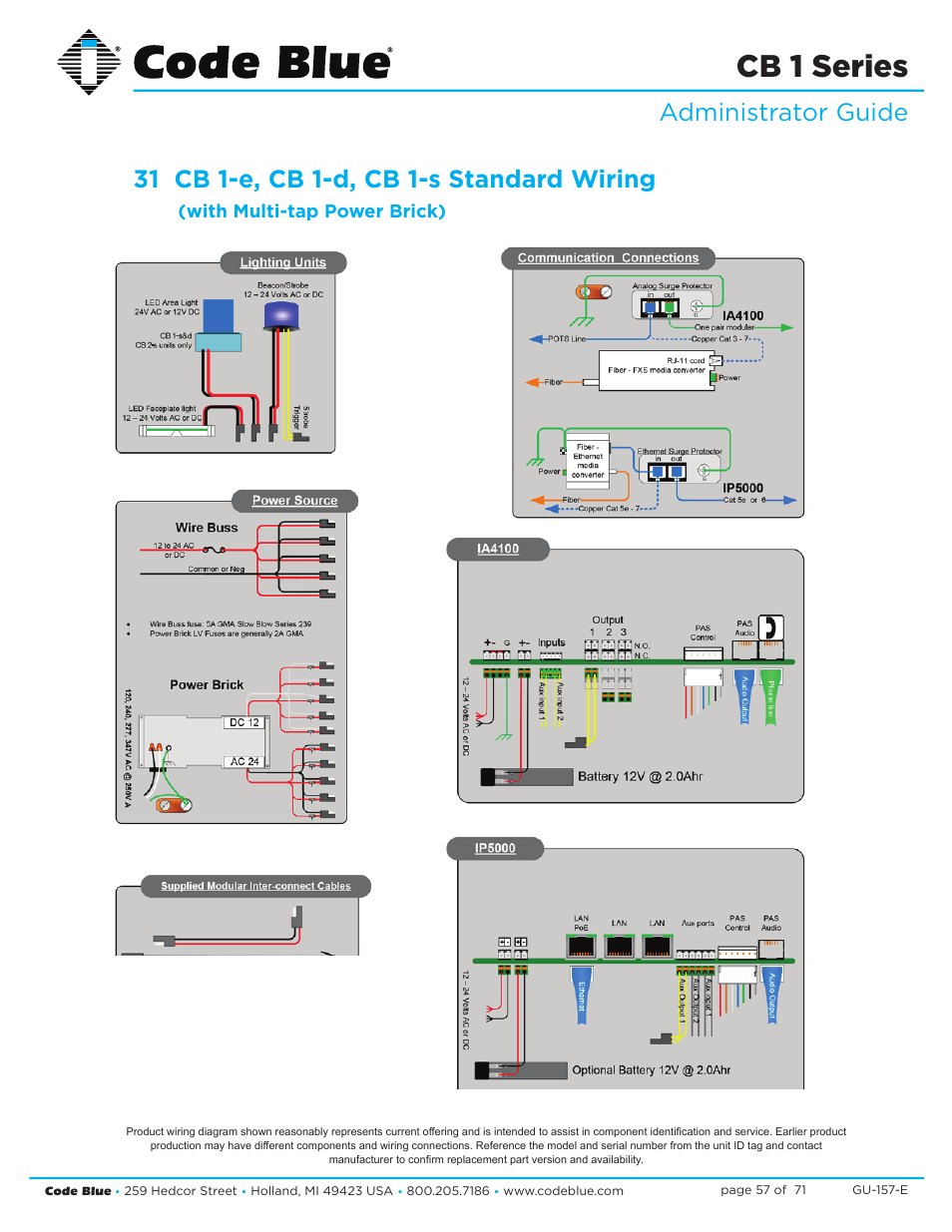 Cb 1 series | Code Blue CB 1-E ECONOMICAL HELP POINT User Manual | Page 57 / 71