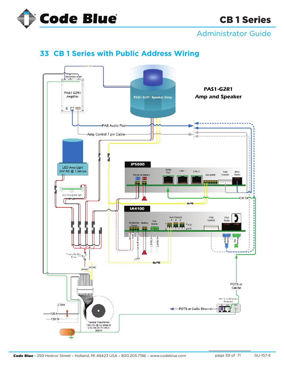 Cb 1 series | Code Blue CB 1-E ECONOMICAL HELP POINT User Manual | Page 59 / 71