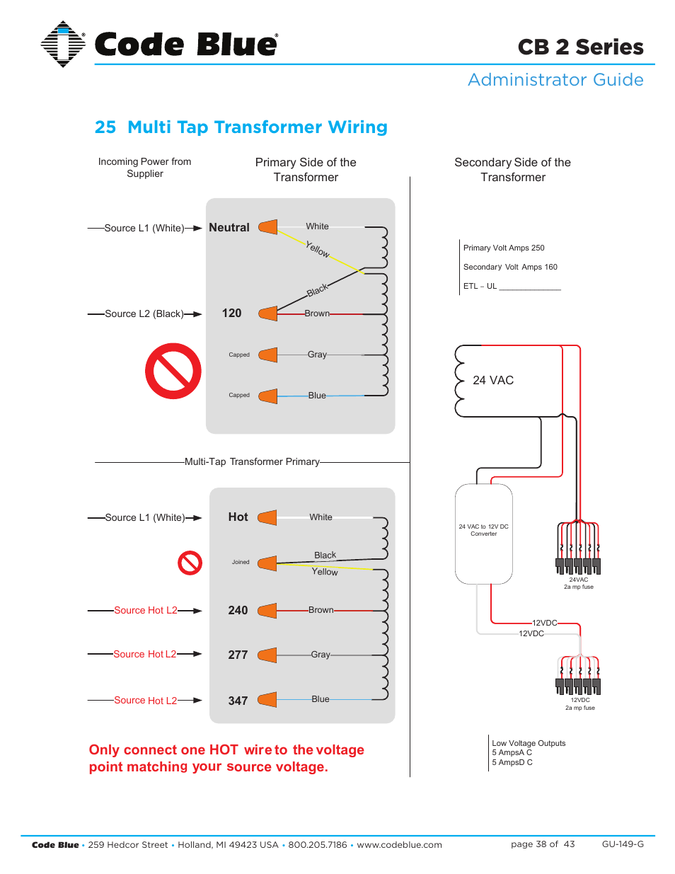 Cb 2 series, Y r s | Code Blue CB 2-E ECONOMICAL WALL MOUNT HELP POINT User Manual | Page 38 / 43